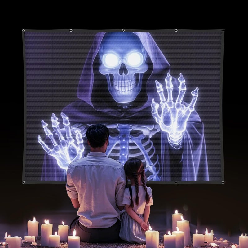 SKERELL Holographic Rear Projection Screen Material: Indoor Projection Screens 44" x 75" Projectors Halloween Decorations Video Movie Night for Hang Mounting - Image 2